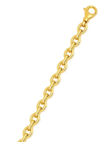 14k Yellow Gold Polished Oval Link Bracelet