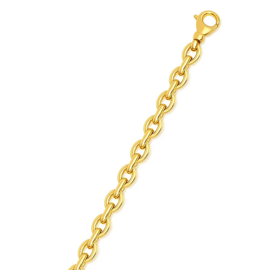 14k Yellow Gold Polished Oval Link Bracelet