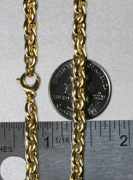 14k Yellow Gold Polished Oval Link Bracelet