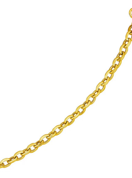 14k Yellow Gold Cable Chain Design Bracelet