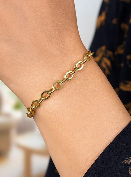 14k Yellow Gold Cable Chain Design Bracelet