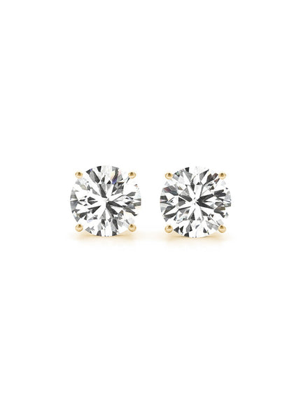 2 cttw Certified IGI Lab Grown Round Diamond Stud Earrings 14k Yellow Gold (G/VS2)