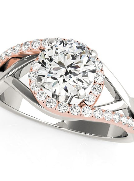 14k White And Rose Gold Bypass Diamond Engagement Ring (1 1/4 cttw)