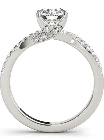 14k White Gold Fancy Prong Split Shank Diamond Engagement Ring (1 1/4 cttw)