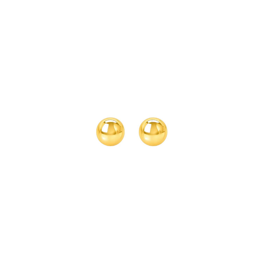 14k Yellow Gold Round Stud Earrings (6.0 mm)