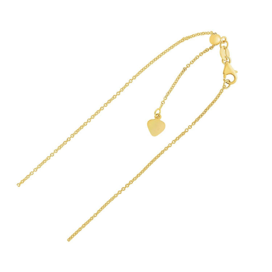 Adjustable Cable Chain in 14k Yellow Gold (1.0mm) - Ellie Belle