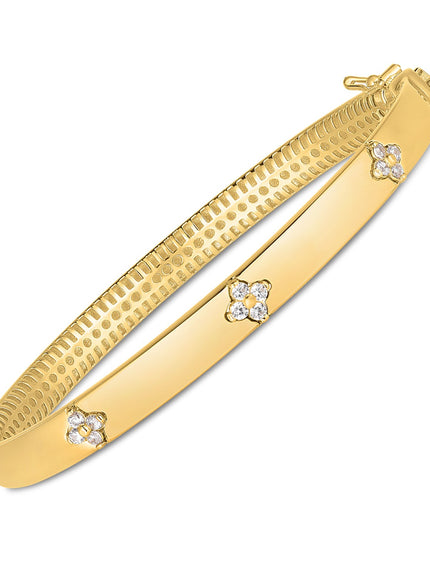 14k Yellow Gold Trilogy Diamond Bangle