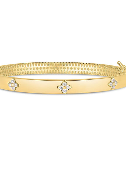 14k Yellow Gold Trilogy Diamond Bangle