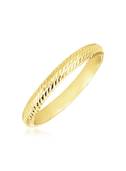 14k Yellow Gold Textured Comfort Fit Wedding Band