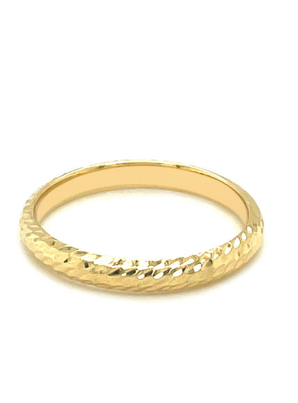 14k Yellow Gold Textured Comfort Fit Wedding Band
