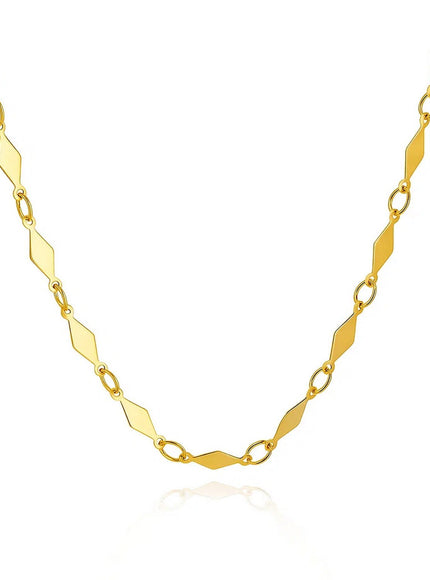 14K Yellow Gold Polished Diamond Motif Chain (3.0mm)