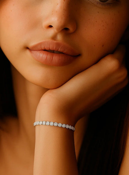 Lab Grown Round Diamond Tennis Bracelet in 14k White Gold (4 cctw F/G VS2/SI1)