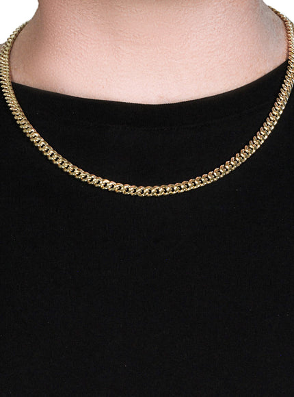 6.15mm 10k Yellow Gold Semi Solid Miami Cuban Chain