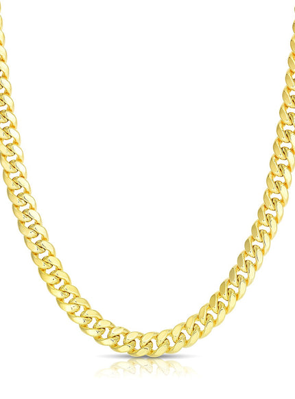 6.15mm 10k Yellow Gold Semi Solid Miami Cuban Chain