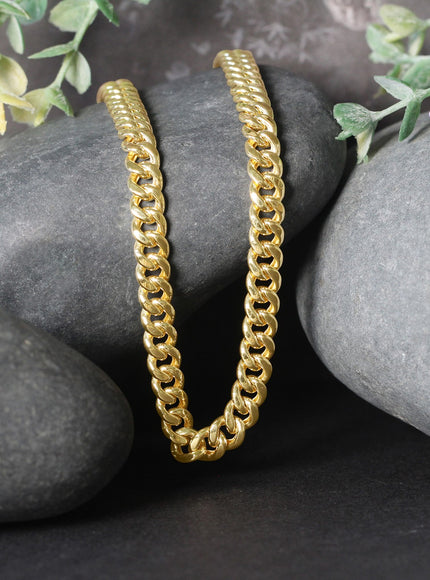 6.15mm 10k Yellow Gold Semi Solid Miami Cuban Chain
