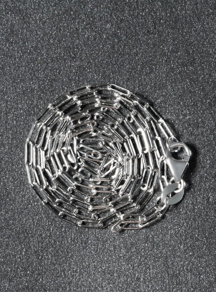 18K White Gold Fine Paperclip Chain (1.5mm)