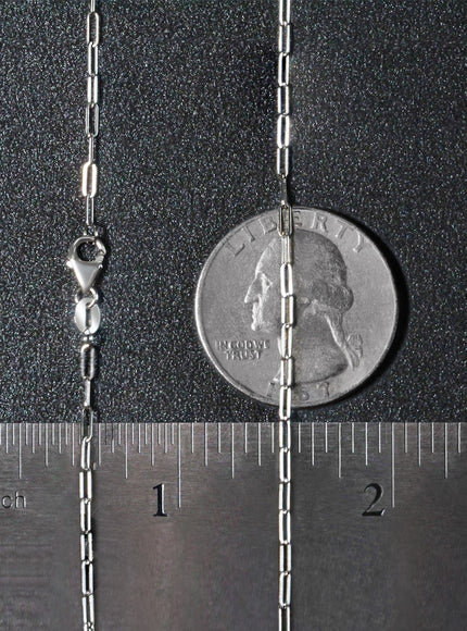 18K White Gold Fine Paperclip Chain (1.5mm)