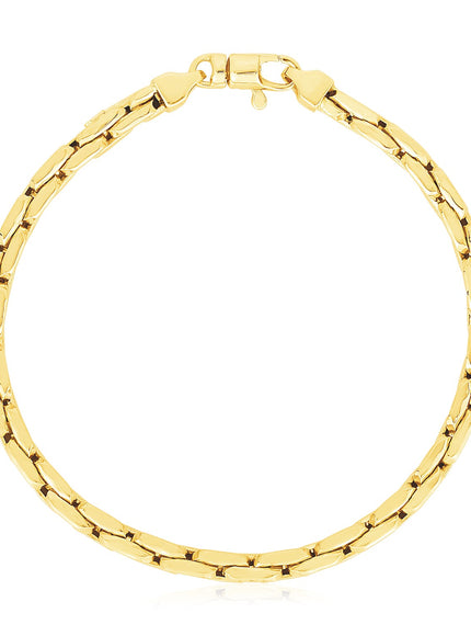 14k Yellow Gold High Polish Compressed Cable Link Bracelet