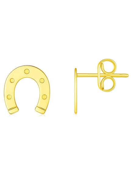 14K Yellow Gold Horseshoe Earrings