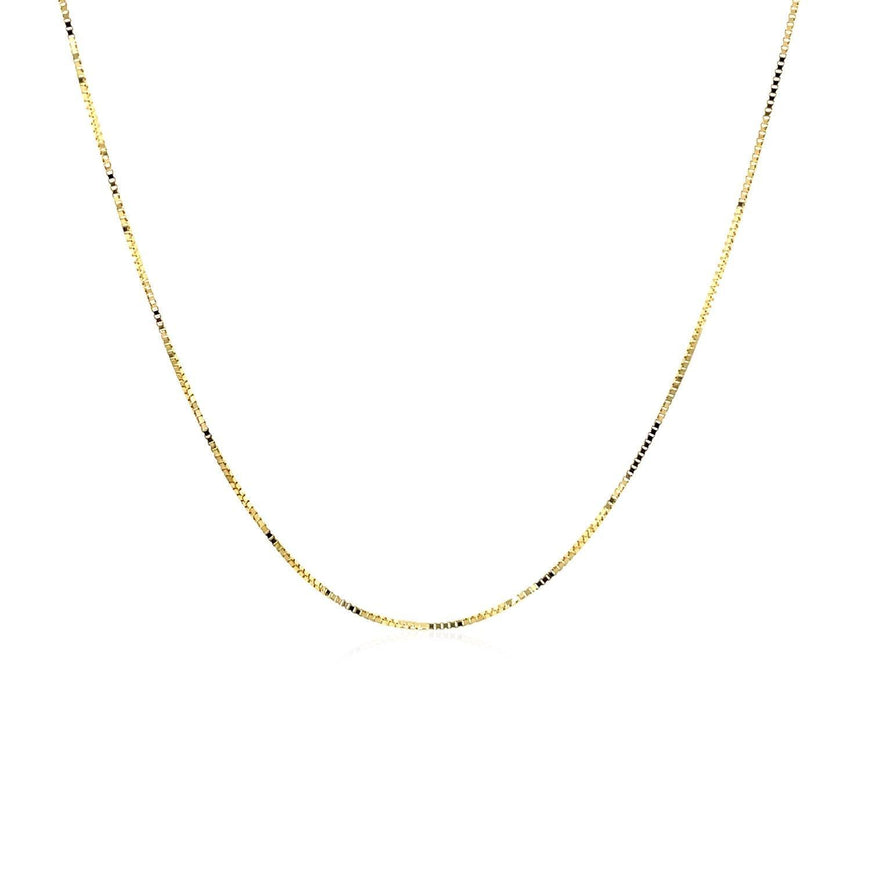 14k Yellow Gold Classic Box Chain 0.45mm - Ellie Belle