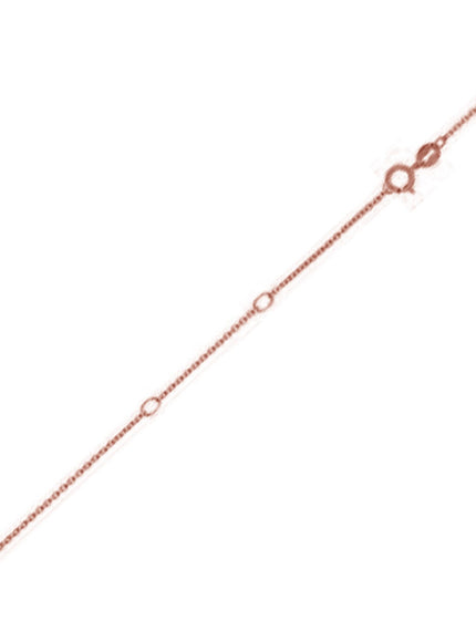 Double Extendable Diamond Cut Cable Chain in 14k Rose Gold (0.80mm)