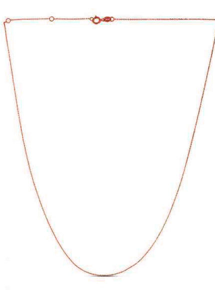 Double Extendable Diamond Cut Cable Chain in 14k Rose Gold (0.80mm)