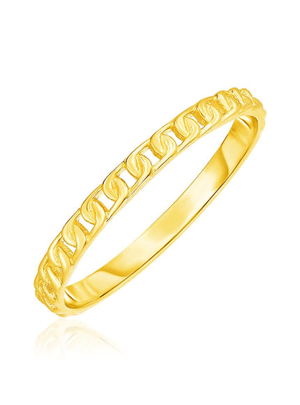 14k Yellow Gold Ring with Bead Texture