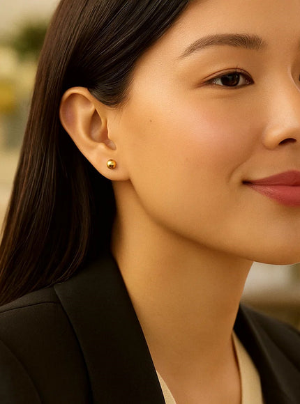 14k Yellow Gold Ball Style Stud Earrings (4.0 mm)