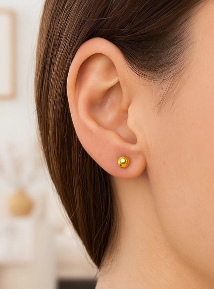 14k Yellow Gold Ball Style Stud Earrings (4.0 mm)