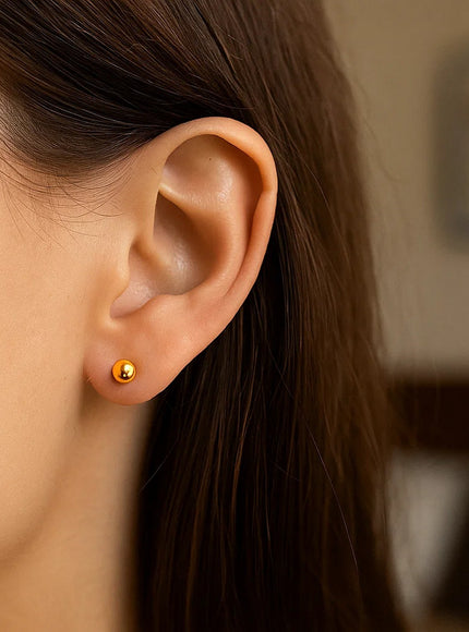 14k Yellow Gold Ball Style Stud Earrings (4.0 mm)