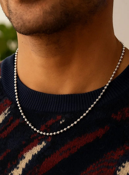 Moon Cut Bead Chain in 14k White Gold (2.5 mm)