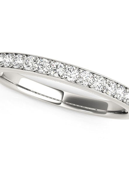 14k White Gold Prong Set Wedding Band with Diamonds (1/3 cttw)