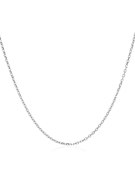 14k White Gold Diamond Cut Cable Link Chain 0.8mm