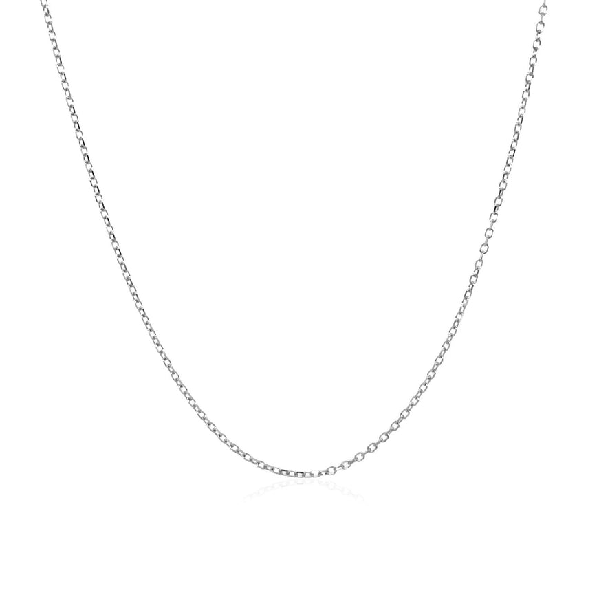 14k White Gold Diamond Cut Cable Link Chain 0.8mm