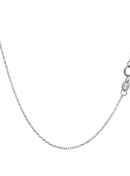 14k White Gold Diamond Cut Cable Link Chain 0.8mm