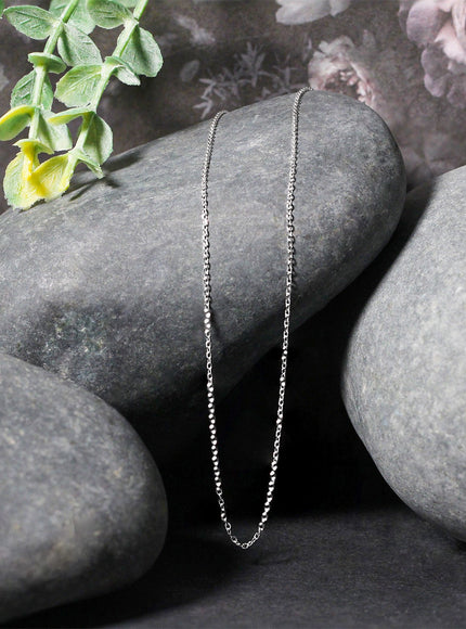 14k White Gold Diamond Cut Cable Link Chain 0.8mm