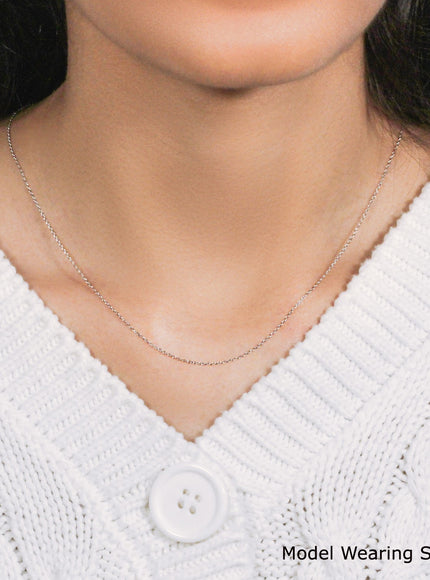 14k White Gold Diamond Cut Cable Link Chain 0.8mm