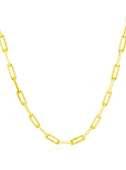 14K Yellow Gold Paperclip Chain (2.5mm)