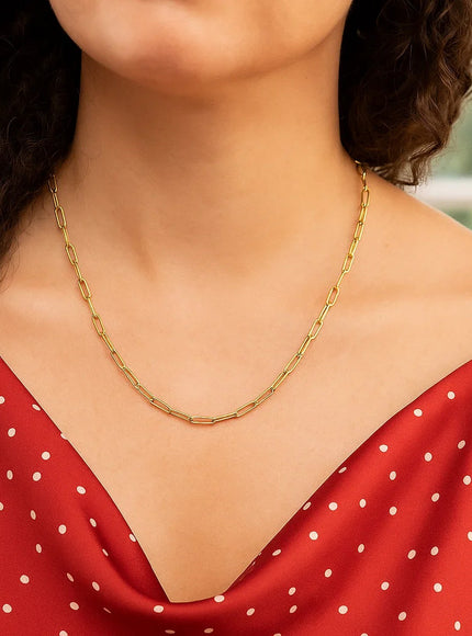 14K Yellow Gold Paperclip Chain (2.5mm)