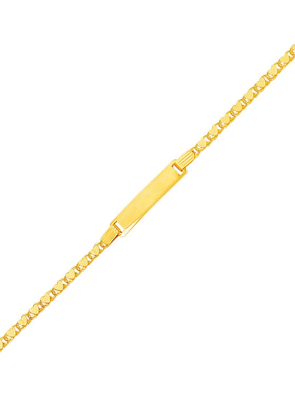 14k Yellow Gold Childrens Heart Link ID Bracelet