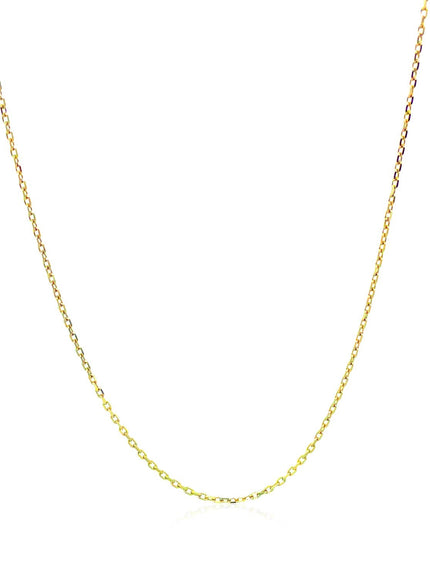 18k Yellow Gold Diamond Cut Cable Link Chain 0.8mm
