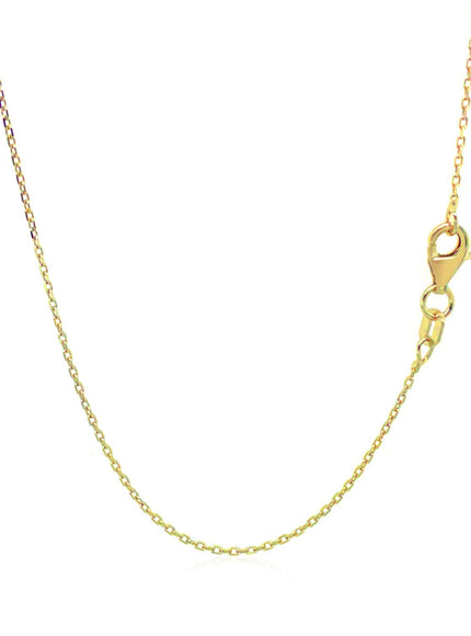 18k Yellow Gold Diamond Cut Cable Link Chain 0.8mm
