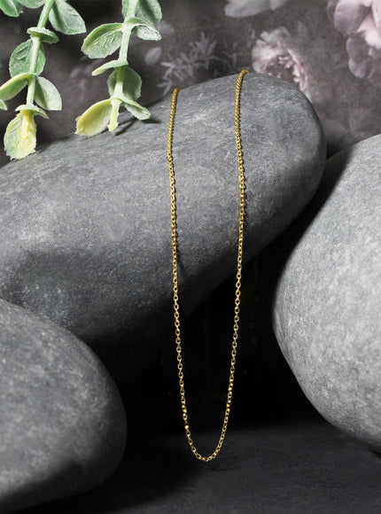 18k Yellow Gold Diamond Cut Cable Link Chain 0.8mm