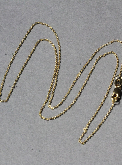 18k Yellow Gold Diamond Cut Cable Link Chain 0.8mm