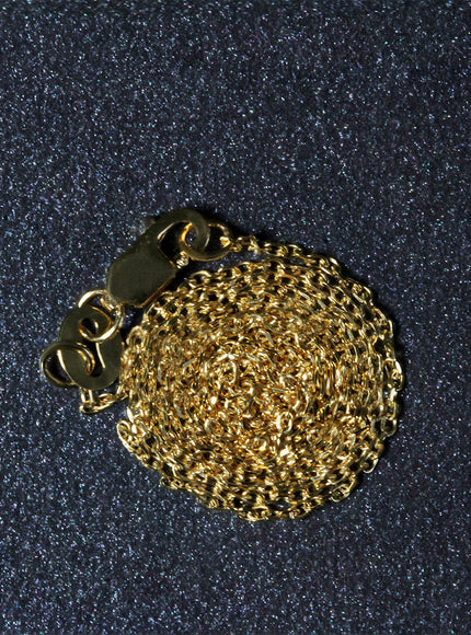 18k Yellow Gold Diamond Cut Cable Link Chain 0.8mm