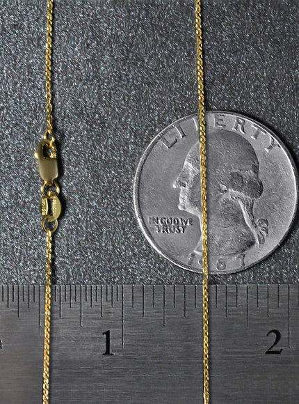 18k Yellow Gold Diamond Cut Cable Link Chain 0.8mm