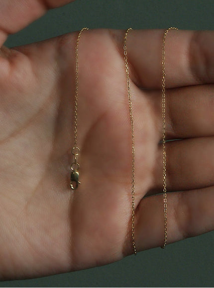 18k Yellow Gold Diamond Cut Cable Link Chain 0.8mm