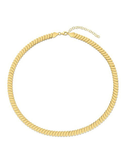 14k Yellow Gold Rib Link Necklace
