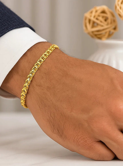 4.0mm 14k Yellow Gold Solid Diamond Cut Round Franco Bracelet