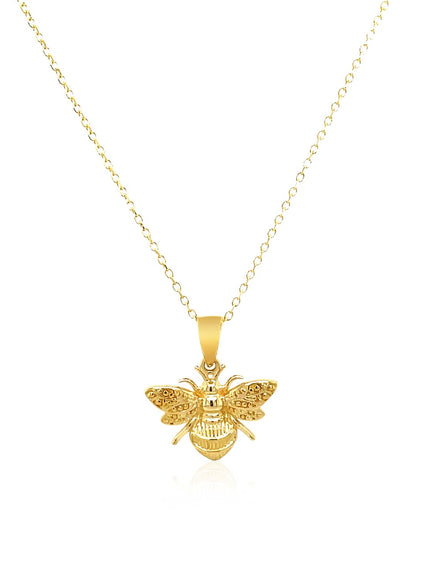 14K Yellow Gold Bee Necklace